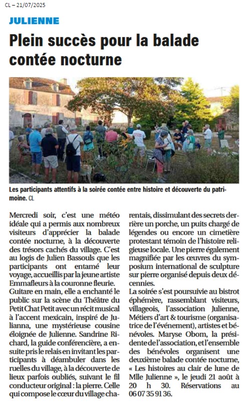 Balade contée nocturne de Mlle Julienne